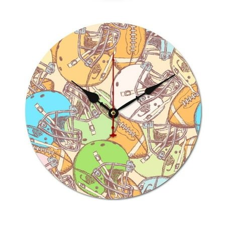 Multi-Sized Wooden Wall Clocks With No Scale Silent Countdown Easy To Hang Up Suitable For Offices Bedrooms Living Rooms Classrooms And Dining Rooms Baseball Cap Colorful Sport
