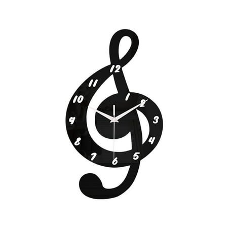 Musical Note Wall Clock with Piano Keys made of High density Sheet and Glass Dial with Metal Pointer and Silent Movement suitable for Bedroom and Living Room
