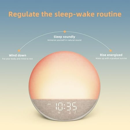 MYSunrise Alarm Clock with White Noise & Bluetooth Speaker โ Natural Wake Up Light, Dimmable Bedroom Clock with 25 Sleep Sounds for Adults, Kids & Babies, Putty
