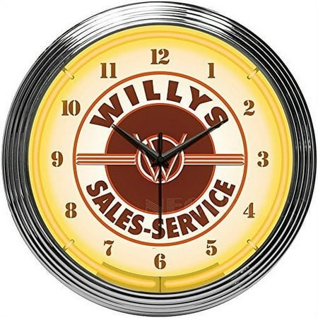 Neonetics Willys Sales Service Jeep Neon Clock