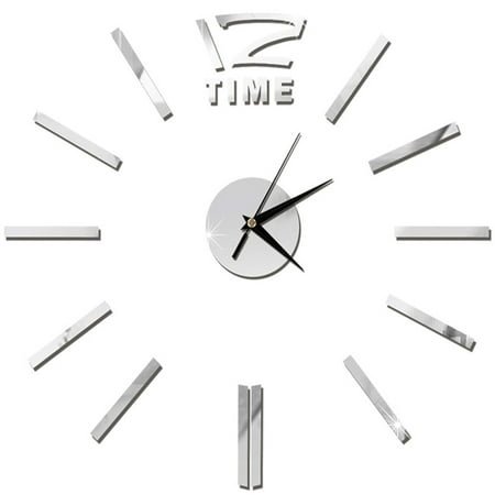 NIAIZEK Modern Large Wall Clock Mirror, Frameless Decorative Wall Art for Home and Office