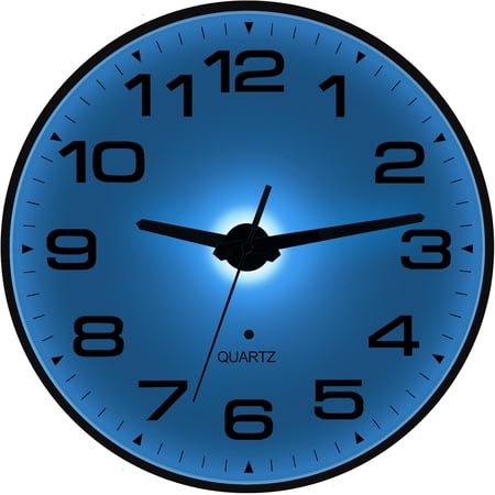 Night Light Wall Clocks Battery Operated, 10 Inch Silent Wall Clock for Bedroom Night Glow, Sound Control Luminous Wall Clocks for Living Room Decor, LED Wall Clock Modern for Kitchen Office