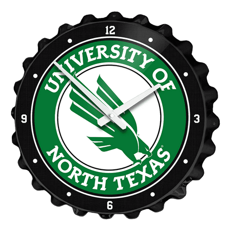 North Texas Mean Green: Bottle Cap Wall Clock