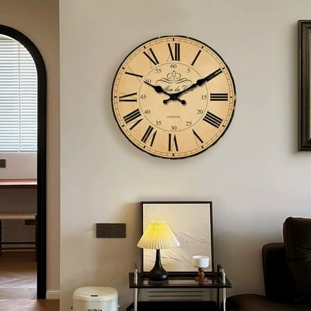 Ohmyroo Wooden Novelty Wall Clock Silent Decorative Timepiece For Home Interior And Wall Styling