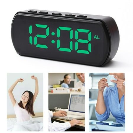 Oxodoi LED Digital Alarm Clock,Large Display,Voice Activated,Dual Alarms with Snooze,Adjustable Brightness,Night Mode,Green