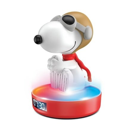 Peanuts Snoopy LED Alarm Clock – Color-Changing Base, Digital Display, Snooze Function, USB Powered, Cute & Functional Bedroom Décor