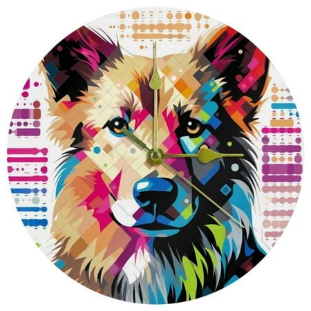 Pixel dog Stylish Acrylic Wall Clock - Circular Design, Durable Material - Ideal for Home and Office