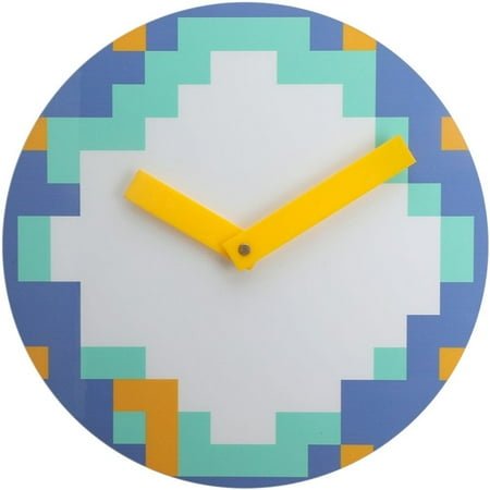 Pixel Mosaic Wall Clock Retro Pixel Time Clock Modern Wall Art Pixellated Analog Home Decor For Office Living Room