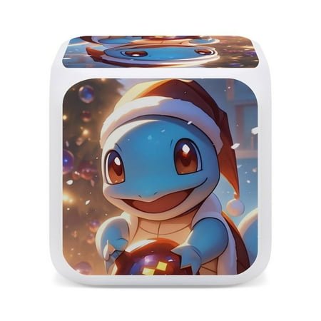 Pokémon Cute Cartoon Seven-Color Changing Alarm Clock Home Decor Bedroom Digital Display One size