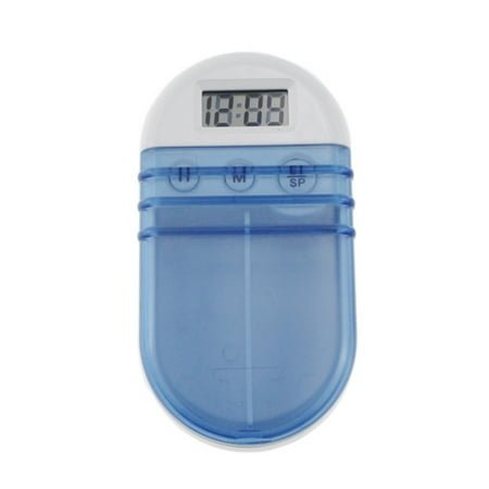Portable Electronic Pill Box with Timer - ABS Material, Transparent Double Grid, Reminder Alarm, Compact for Travel & Daily Use