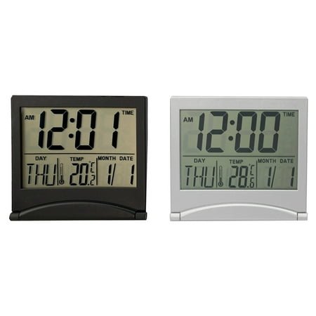 Portable Ultra-Thin Electronic Travel Clock with Date and Temperature Alarm