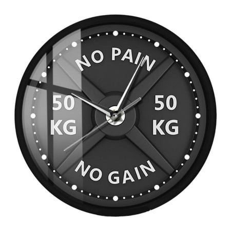 QSTDGVPW 11.8inch Barbell Weight Pattern Wall Hanging Clock Home Decoration Silent Gym
