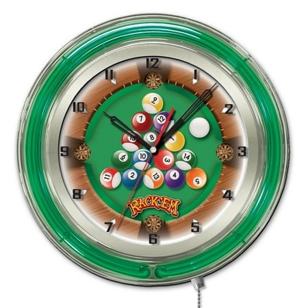 Rack Em 19 Double Neon Wall Clock