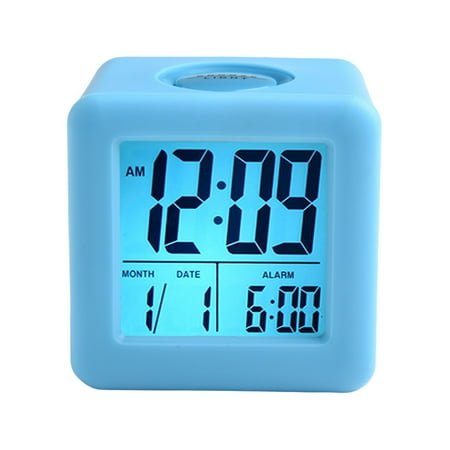 RANMEI Smart Light Clock Silicone Alarm Clock 80*80*65Mm Large Display Alarm Clock Smart Light Clock Square Shape Design