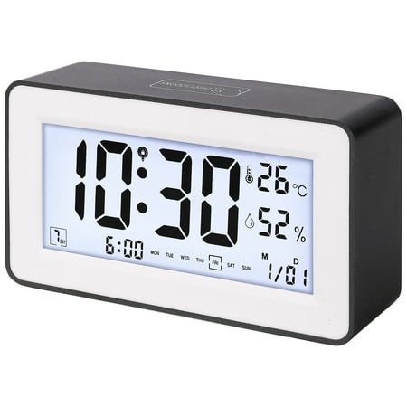 REGALWOVEN Loud Alarm Clock for Heavy Sleepers -Three Alarms, Snooze Function, Fits Bedside Table Black 5.5L x 1..7W x 3.1H