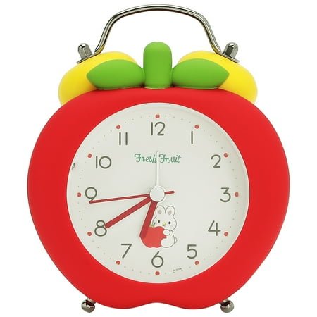 REGALWOVEN Mechanical Alarm Clock Colorful Cartoon Design, Loud Bell Ring, Silent Non-Tick for Living Room Red 4.3Lx 2.4W x 5.5H