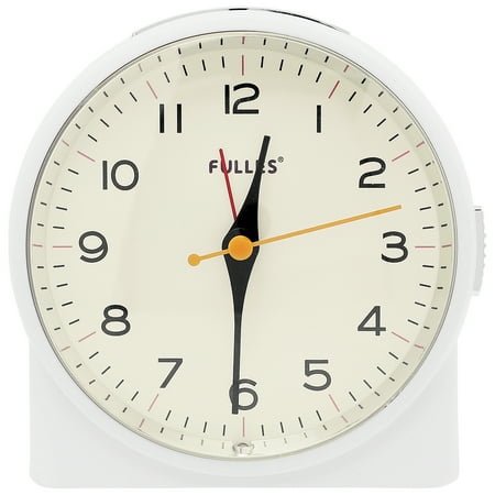 REGALWOVEN Table Alarm Clock, Retro-style Semi-Circular, Non-Tick Movement, Snooze Function for Bedroom White 4.1L x 2.6W x 4.6H