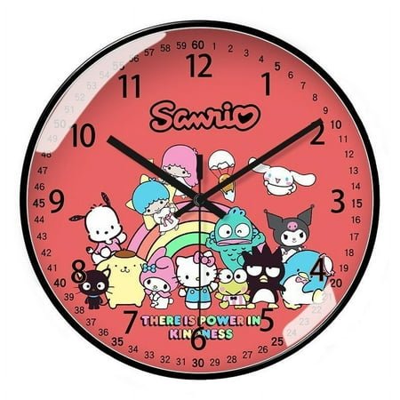 Sanrio Hello Kitty My Melody Kuromi Cartoon Wall Watch Clock Kawaii Fashion Simple Room Decoration Pendant Silent Quartz Clock
