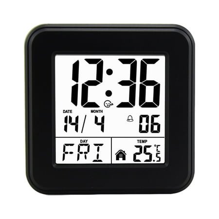 SDFGTstore Modern Black Alarm Clock with Temperature Display and Snoozes for Home and Travel