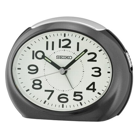 Seiko QHE193KLH Alarm Clock, Metallic Black