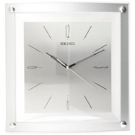 Seiko Wall Clock Quiet Sweep Second Hand Clock Silver-Tone Metallic Case