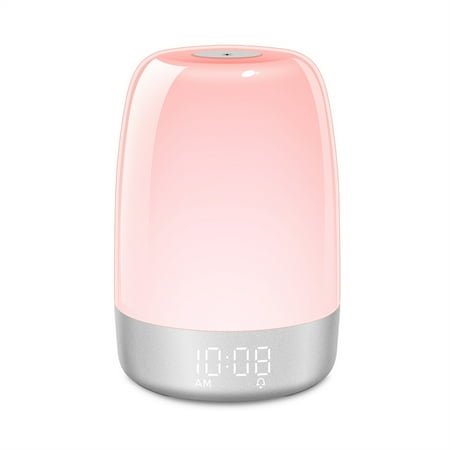 SIEYIO Sunrising Effect Wake Up Light Alarm Clock Comfortably Natural Light Awake Digital Clock Bedsides Lamp Optional