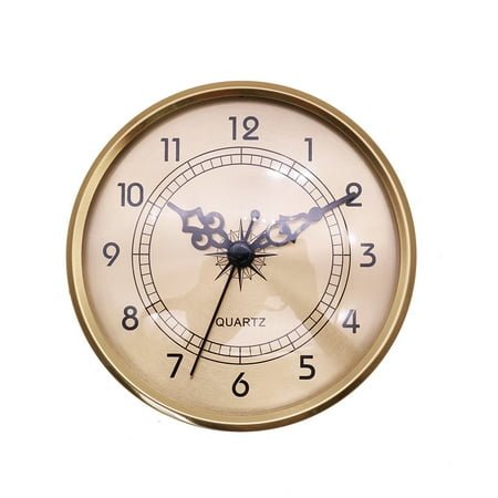 Silent Quartz Wall Clock – 108mm Round Decorative Metal Clock for Bedroom, Kitchen, Bathroom, Bronze