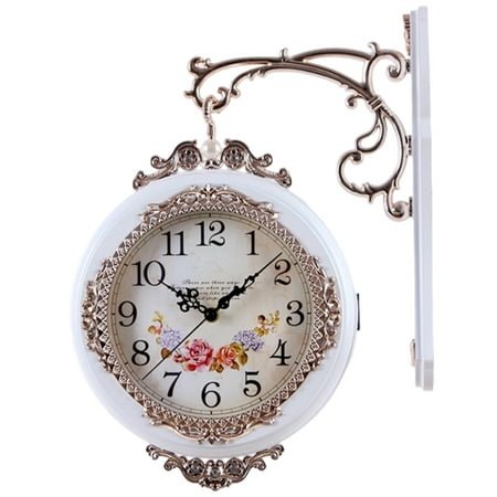 Sinyiin Double Sided Quiet Wall Clock European Antique Design For Home Office Decors