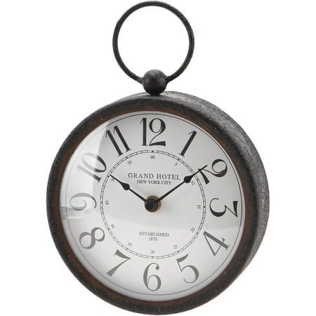 Small Bathroom Metal Silent Kitchen Black Round Retro Bedroom Inch Battery Living for Vintage Wall Analog Clock Operated 6 Room Clock Office