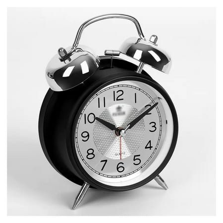 Small Loud Alarm Clock for Heavy Sleepers, Twin Bell Alarm Clock Battery Operated, Analog Alarm Clock with Light for Bedroom