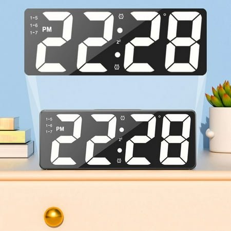 Smart Digital Alarm Clocks For Bedrooms Led Color Screen Dimmable 12/24Hr White Smile Home