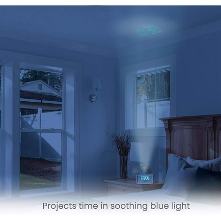 Sound Machine and Alarm Clock with Time Projection. White Noise Sound Machine with a Digital FM Alarm Clock Radio, 8 Sounds, Snooze, Sleep Timer and Night Light