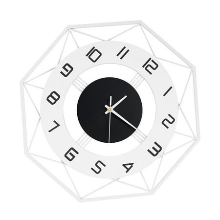 TFCFL Modern Decorative Wall Clock Living Room Octagonal Silent Wall Clock Battery Powered