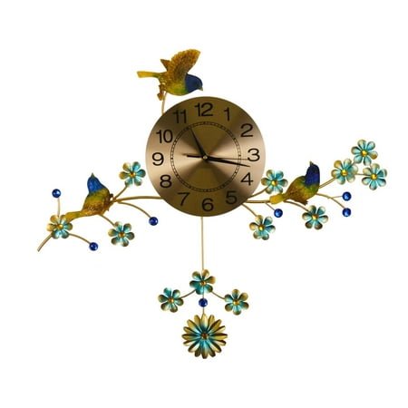 Three Star Import & Export YC1090 24 x 22 in. Wall Clock with 3 Birds & Pendulum