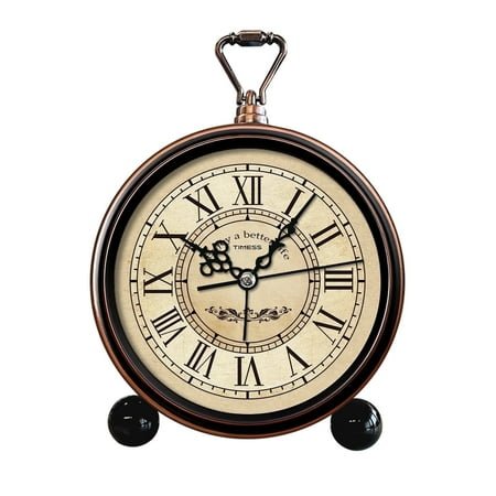 TIMESS Quartz Analog Vintage Alarm Clocks, Chime Shutoff