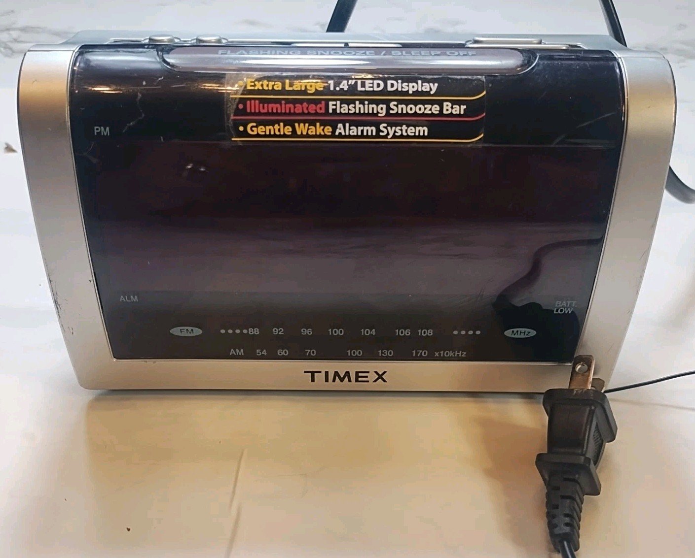 Timex T256 Jumbo LED Alarm Clock Radio, Extra Large Display, TESTED/WORKS