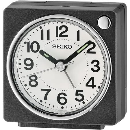 UGUCYUI-Seiko Fuji Dark Bedroom Alarm Clock, Metallic Black