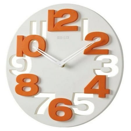 ULTNICE Fashion Wall Clock Office Round Clock Plastic Timekeeping for Shop 1Pcs
