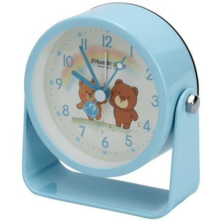 Unique Bargains Rotatable Alarm Clock with Animal Pattern Blue 3.9L x 1.7W x 3.7H