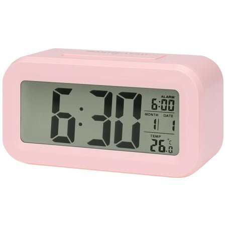 Unique Bargains Small Digital Alarm Clock for Bedroom for Deep Sleepers Pink