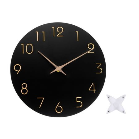 Uxcell 10 Inch Wall Clock, Battery Operated Non-Ticking Round Wall Clocks, Black