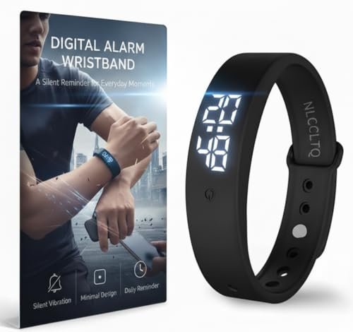 Vibrating Alarm Wristband Wrist Alarm Clock Watch Vibrating Band Vibrates Silent Bracelet Alarms for Heavy Sleepers That Won't Wake Partner Wearable Shock Devices to Wake up Bands for Deaf Sleeper