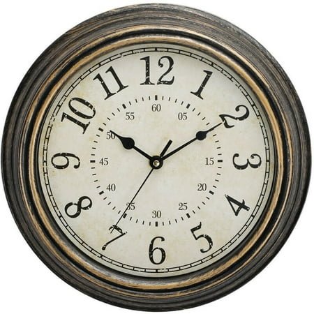 Vintage Quartz Wall Clock 30 Cm Silent Without Ticking For Large Numbers And Hd Glass, Vintage Copper