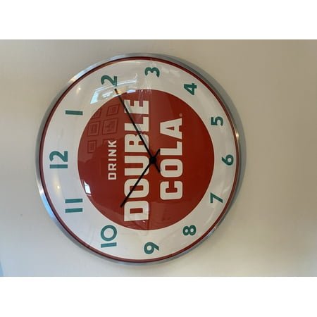 Vintage style Double Cola Soda Round Clock (12 INCH) NEW with GLASS FACE