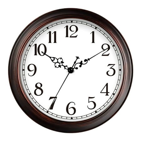 Vintage Wall Clock for Living Room, 12 in / 30 cm Silent Quartz Clock, Decorative Pendulum Clock, Battery Operated, Classic Retro Design for Home, Office, Bedroom, and Dining Room