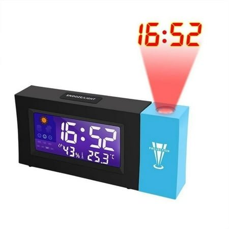 Voice Projection Alarm Clock LED Digital Smart Projector Snooze Alarm Clocks Electronic Weather Forecast Wake Up Desktop Clocks ,High Precision