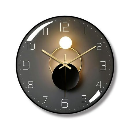 Wall Clock, Art Deco Wall Clock, Non-Ticking Silent Modern Metal Wall Clock, Suitable for Living Room, Bedroom, Office,Study Room