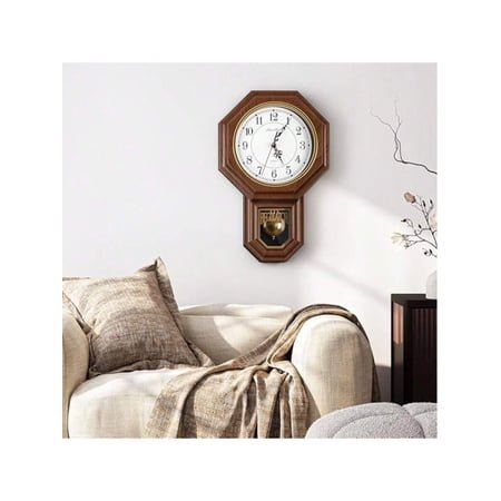 Wall Clock Battery Operated, Imitation Wood Plastic Regulator Clock ,Vintage Decorative Wall Clocks For Living Room,Farmhouse,Office,Bedroom,Kitchen,Wall Decor