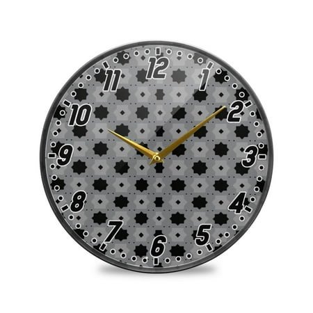 Wall Clock Battery Operated Non-Ticking Silent for Living Room Bedroom Kitchen Office Decor Octagon and Square 9.5