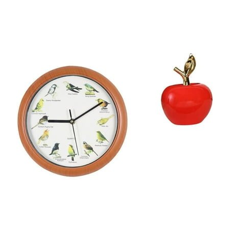 Wall Clock Bird Clocks Statue Ceramic Fruit Decor Novel Design for Home Kitchen Bedroom Living Room